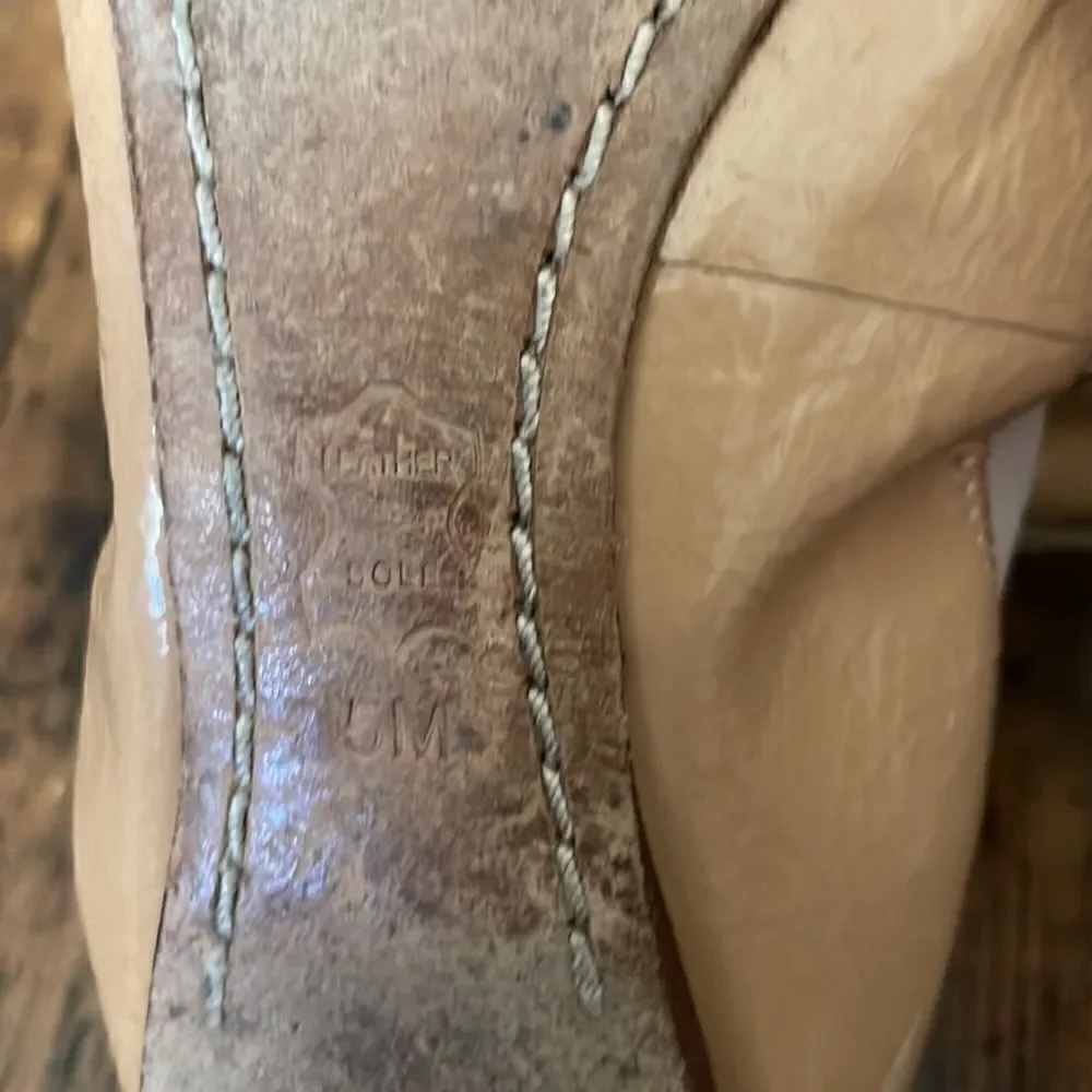 Tory Burch Nude Patent Caroline Ballet Flats Size 5